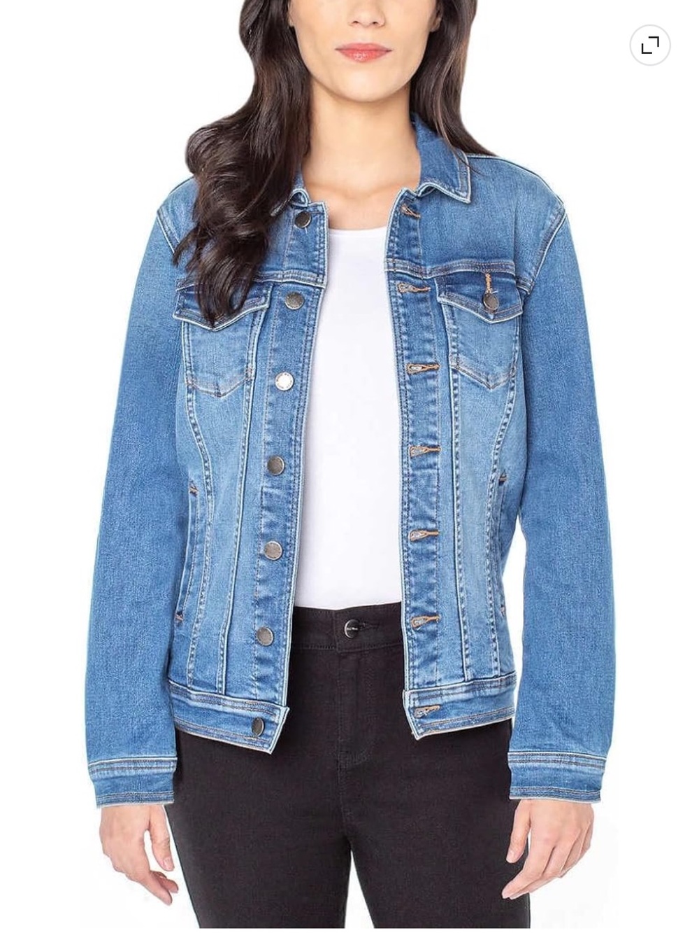Well Worn Denim Jean Jacket Newport Blue Classic Trucker Style size M